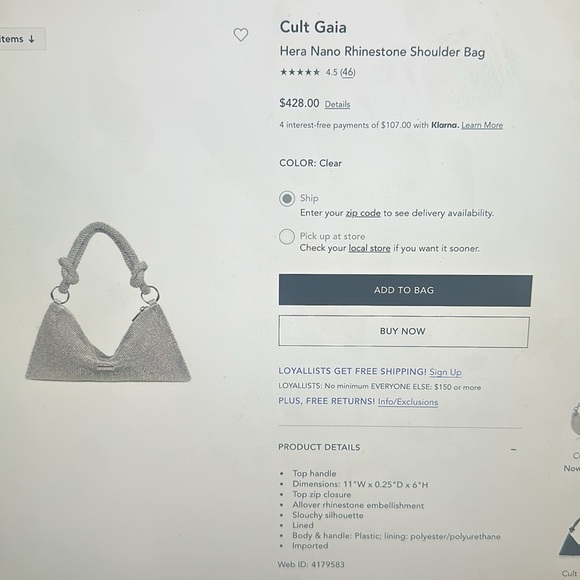 Cult Gaia Nano Rhinestone shoulder bag. Only used TWICE - Picture 6 of 6